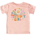thumbnail image 3 of Birthday Girl Rainbow Sunbeam T-Shirt Girls Bday Retro Groovy Flower Tee Peach Shirt 12 Months, 3 of 3