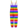 thumbnail image 5 of Odeerbi 1-6 Years Toddler Girls Summer Jumpsuit Colorful Striped Camisole Romper Casual Breathable Comfortable Overalls Strap Bib Overall Pants Playsuit, 5 of 5