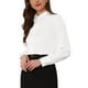 thumbnail image 4 of CAMISA DE TRABAJO CASUAL INSPIRE CHIC para mujeres, con puños de botón y cuello, camisas y blusas de oficina de moda otoñal L Blanca, 4 of 6