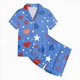 thumbnail image 5 of Kaprioy My First 4th of July Baby Girl Outfit Girls 2PCS Pajama Sets Button Down Short Sleeve with Shorts Sleepwear Summer Cute Lounge Outfit Sets for Teens, 5 of 5