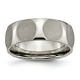 thumbnail image 1 of Solid Titanium Faceted 8mm Men's Wedding Brushed Matte Finish Band Ring Size 8, 1 of 7
