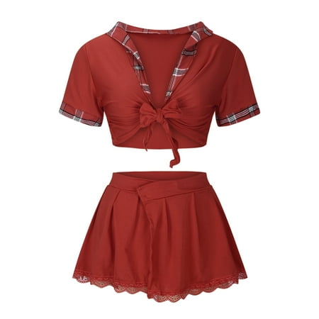 

KBKYBUYZ Women s Sexy Hot Selling Erotic Uniforms Student Wear Lace Edging Uniforms Sexy Lingerie Three-point Temptation On Sale