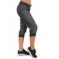 thumbnail image 4 of Pantalones de mujer Pantalones con cordón recortado Paño deportivo informal con cintura elástica, Negro, L sidaley AP002218-07, 4 of 7