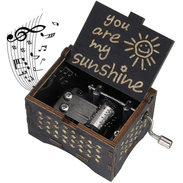 Music Box Wooden Hand Crank Music Boxes You Are My Sunshine