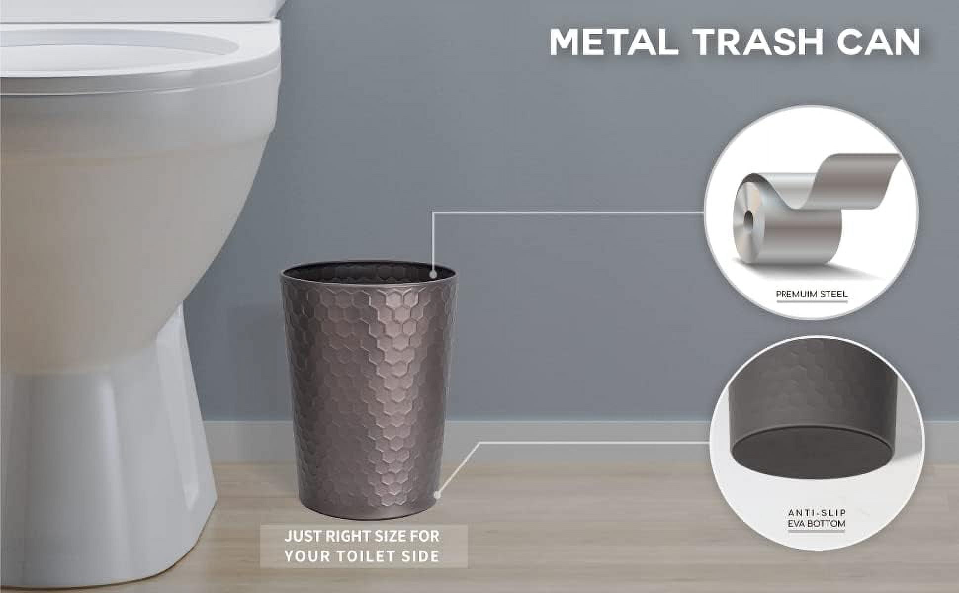 Bathroom Accessory Set - 6 pcs Bronze Bathroom Accessories Set with Trash Can, Toothbrush Holder, Toothbrush Cup, Soap Dispenser, Soap Dish, Toilet Brush with Holder - Accessoire Salle de Bain