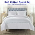 thumbnail image 3 of Superior Harrison Embroidered Cotton Duvet Cover Set, King/California KIng, White, 3 of 9
