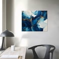 thumbnail image 3 of PIKWEEK  Marble Modern Luxury Blue 33 Canvas Art - Home Decor Wall Art Print Poster Painting Large  16x12in, 3 of 4
