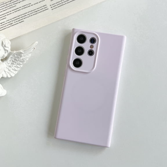 Allytechgroup Magnetic Cover Silicone Bumper Cell Phone Case for Samsung Galaxy S22 Plus, Purple