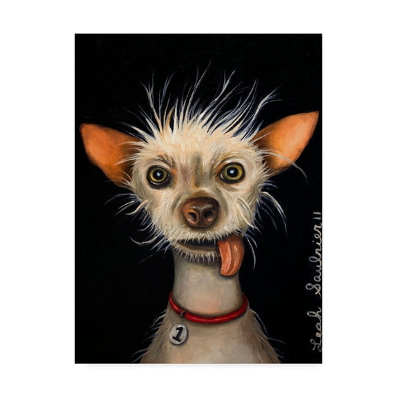 Trademark Fine Art 'Ugly Dog' Canvas Art by Leah Saulnier