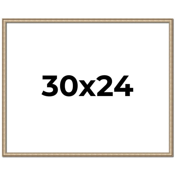 30x24 Frame Silver Real Wood Picture Frame Width 0.75 Inches | Interior Frame Depth 0.5 Inches |