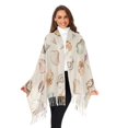thumbnail image 3 of FORMRS Womens Scarf Winter Soft Long Big Warm Shawls Wrap Tassel Scarves, Green Watercolor Seashells, 3 of 9