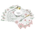 thumbnail image 2 of XMXY Woven Placemats Set of 4 PCS, Flower Leaves Pattern Table Mats Washable Heat Resistant Placemats, 2 of 6