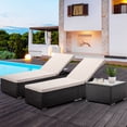 thumbnail image 3 of ENYOPRO 3 Pieces Wicker Patio Lounge Chair Set, Adjustable PE Rattan Chaise Lounge with Seat Cushion and Side Table, Outdoor Lounger Recliner for Garden, Balcony, Poolside, Patio, Deck, Backyard, TR22, 3 of 10