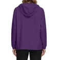 thumbnail image 6 of Zynoxe Womens Rain Jacket Lightweight Waterproof Packable Raincoat with Adjustable Hood Outdoor Travel Windbreaker Purple S, 6 of 8
