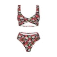 thumbnail image 4 of Daiia Skull and Roses Women's Bikini Set Two Piece Swimsuit High Waisted Bikini Adjustable Straps Bikini Perfect for Beach, Pool, and Summer Vacation-XX-Large, 4 of 9