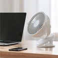 thumbnail image 3 of Ounissouiy Ventilador de viento de ciclo de verano portátil Ventilador de enfriamiento giratorio de viento de cuatro engranajes Ventilador recargable Electrodomésticos Blanco Ounissouiy HA026436-01, 3 of 6