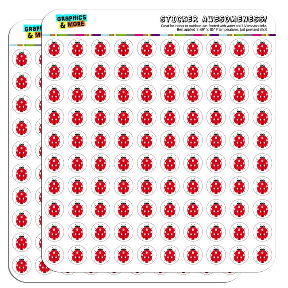 Ladybug Lady Bug 1/2" (0.5") Scrapbooking Crafting Stickers