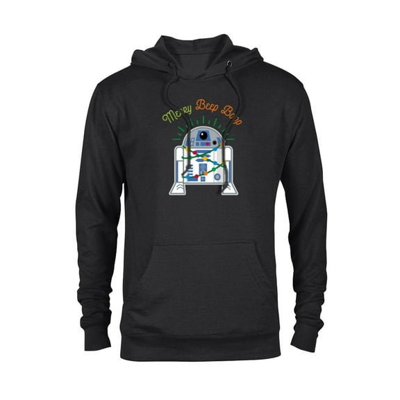 Star Wars R2-D2 Droid Cute Christmas Holiday Merry Beep Boop - Pullover Hoodie for Adults - Customized-Black
