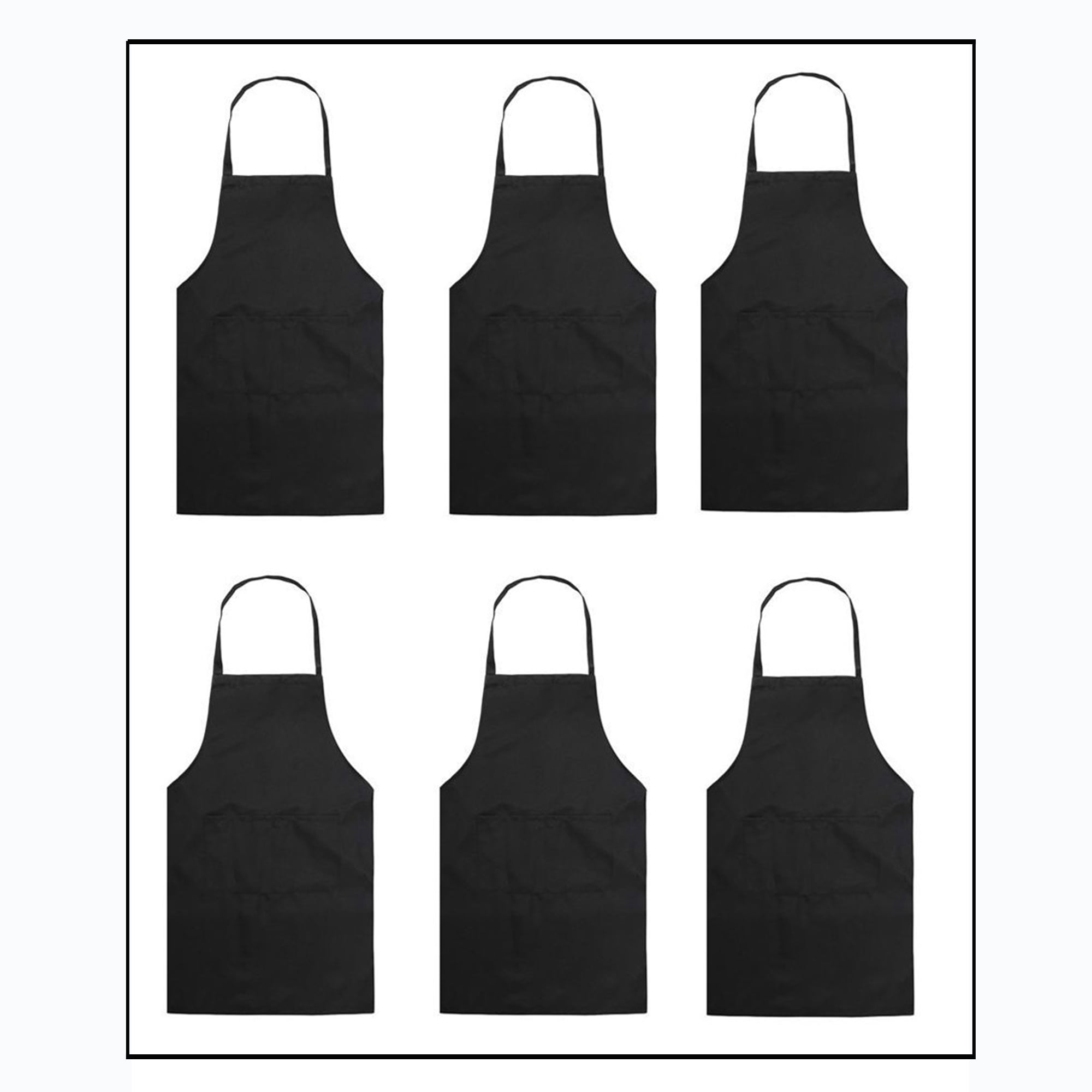NK Apron with Pockets Waist Apron 29.5-Inch Long Kitchen Cooking Restaurant Bistro Craft Garden Half Aprons for Men, Women, Chef, Baker, Servers, Waitress, Waiter, Craftsmen Black