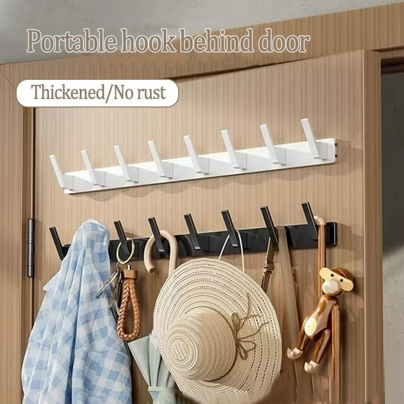 No Drill Heavy Duty Wall Hook Door Hooks Clothes Hangers Hanging for Kitchen,Bathroom,Toilet,Balcony Black White