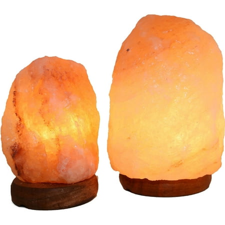 Accentuations BY Manhattan Comfort 6" and 8" Natural Shaped Himalayan Salt Lamp 1.6 and 1.8, Set of 2 with Dimmer
