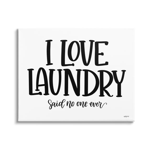 Stupell Industries I Love Laundry Casual Humor Typography Phrase Graphic Art Gallery Wrapped Canvas Print Wall Art, Design by Imperfect Dust