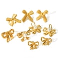 thumbnail image 3 of 18K Karat Gold Plated Earrings for Women Bow Earrings Ring 18K Gold Plated Jewelry for Her Birthday Gift, 3 of 15