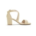 thumbnail image 7 of Unique Bargains Women's Open Toe Cross Strap Mid Block Heel Sandals, 7 of 7