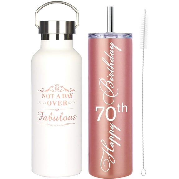 MEANT2TOBE 70th Birthday Gift Set for Women - Tumbler, Decorations, and Gift Ideas for the Perfect 70th Celebration!