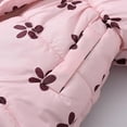 thumbnail image 4 of Penkiiy Girl's Winter Coat Jacket Hooded Kids Toddler Flower Print Parka Outwear Warm Cotton Puffer Hooded Jacket Pink Clearance for 8-9 Years, 4 of 8