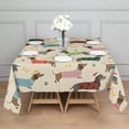 thumbnail image 3 of Colorful Funny Dachshund Square Tablecloth,Waterproof Square Table Cover,Wipeable Spillproof Washable Table Cover for Home Kitchen Party Decor 52"x52"(132x132cm), 3 of 6