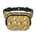 thumbnail image 1 of Disketp Vintage White Yellow Sunflower Riñonera de Doble Capa, Bolsa de Cintura Ajustable para Viajes, Correr y Senderismo, Riñonera Ligera para Hombre y Mujer, 1 of 9