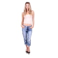 thumbnail image 2 of Cello Jeans Women Acid Wash Distressed Girlfriend Jeans 9 Acid Wash, 2 of 6