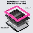 thumbnail image 2 of Case for iPad Pro 13 inch (2025 M5/2024 M4) with Screen Protector, 360 Degree Rotating Kickstand Hand Strap Heavy Duty Shockproof Cover with Shoulder Strap, Rose, 2 of 7