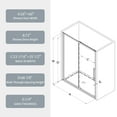 thumbnail image 4 of 56"-60"W x 72"H Sliding Shower Door, Clear Glass Bathtub Doors with 1/4" Tempered Glass, Handle, Framed Sliding Tub Door for Bathroom, Partition, Bathtub, Matte Black, 4 of 7