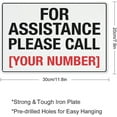 thumbnail image 2 of For Assistance Please Call Sign 12 X 8 Inches Reflective Aluminum Metal Warning Signage With Symbol For Indoor Outdoor Use, 2 of 6