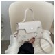 thumbnail image 3 of Xiao Hua Bolso de hombro tejido para mujer, bolso de mano y neceser, elegante bolso de playa de verano, 20,3 x 9,5 x 14 cm (blanco G), 3 of 5