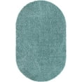 thumbnail image 5 of Unique Loom Davos Shag Collection Area Rug - Solid (5' 3" x 8' Oval Aqua), 5 of 7