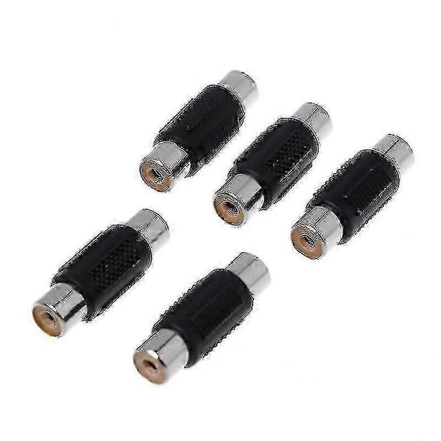 5 Pcs Rca Female To Rca Female Audio Video Cable Jack Plug Adapter Connector