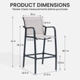 thumbnail image 5 of Crestlive Products Outdoor Metal Bar Stools Chairs (Set of 2) in Beige Finish, 5 of 8