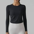 thumbnail image 4 of Clearance Mrasaso Long Sleeve Crop Workout Tops for Women Slim Basic Athletic Tee Shirts Cropped Running Gym Yoga Shirts, 4 of 7