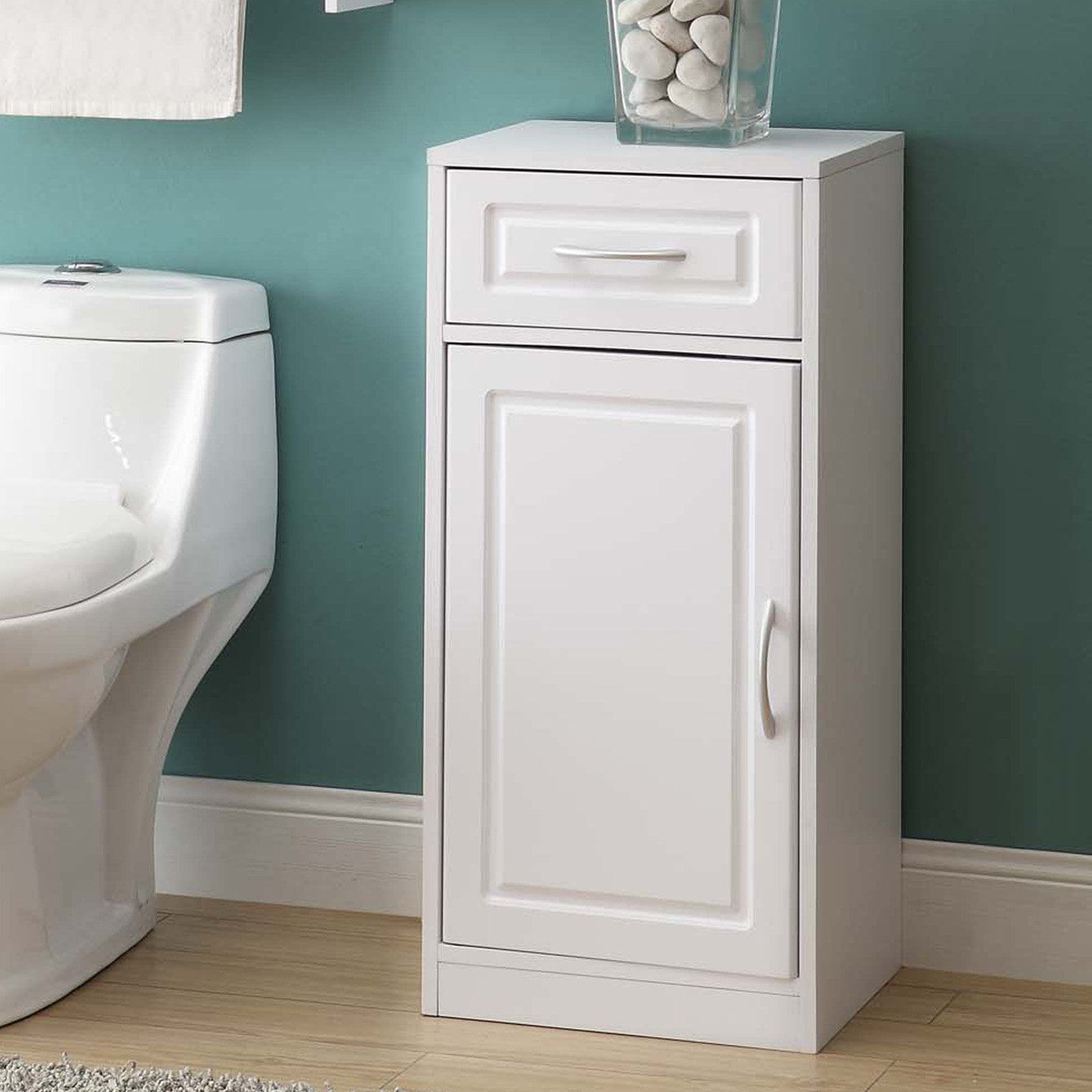 4D Concepts White Bathroom Base Cabinet with One Door - Walmart.com ...