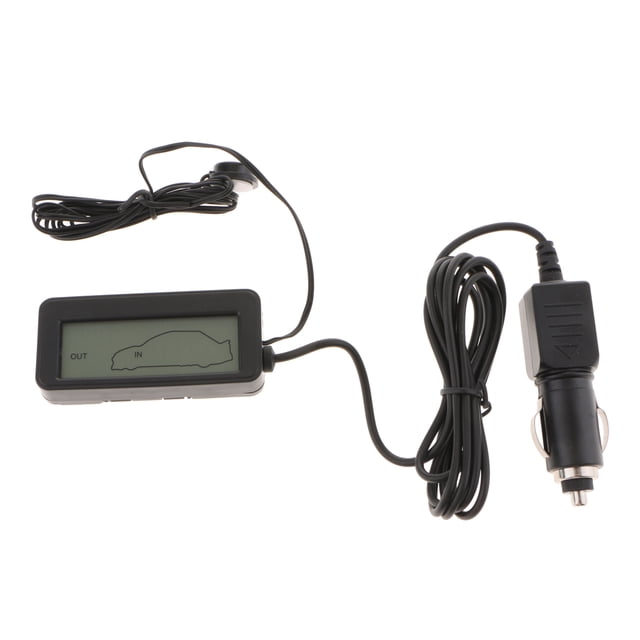 Medidor de Temperatura Digital DYNWAVEMX 12 de Interior Y Exterior Termómetro Automático Fácil de Leer Rojo Termómetro exterior del automóvil