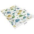 thumbnail image 4 of White Dinosaurs Plants Leaves Pattern Blanket,Comfortable Soft Lamb Wool Throw Blanket,All Season,Warm Lightweight Blankets for Sofa Bed Couch Living Room Chair,40"x50", 4 of 4