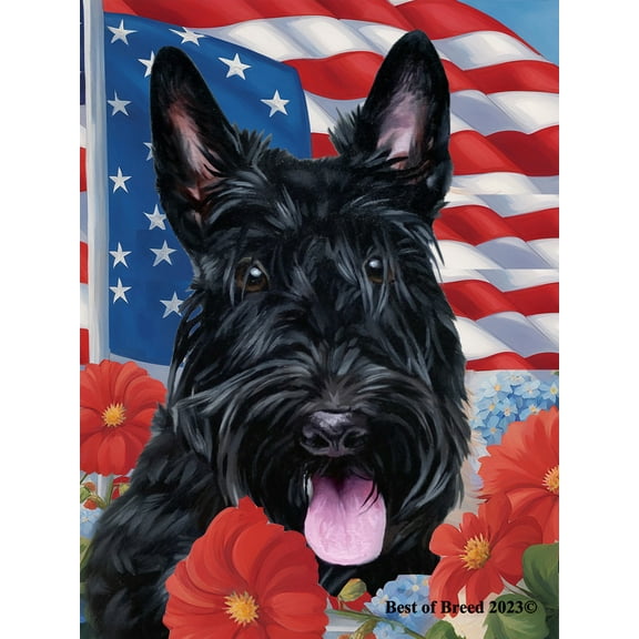 Scottish Terrier - Best of Breed All-American Patriotic I Garden Flag