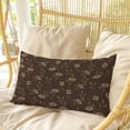 thumbnail image 4 of Brown Floral Pillow Covers, Linen Long Throw Pillow Case, Vintage Spring Botanical Flowers Holiday Pillow Protector Decorative Cushion Cover for Living Room/Bedroom 16" x 24", 4 of 8