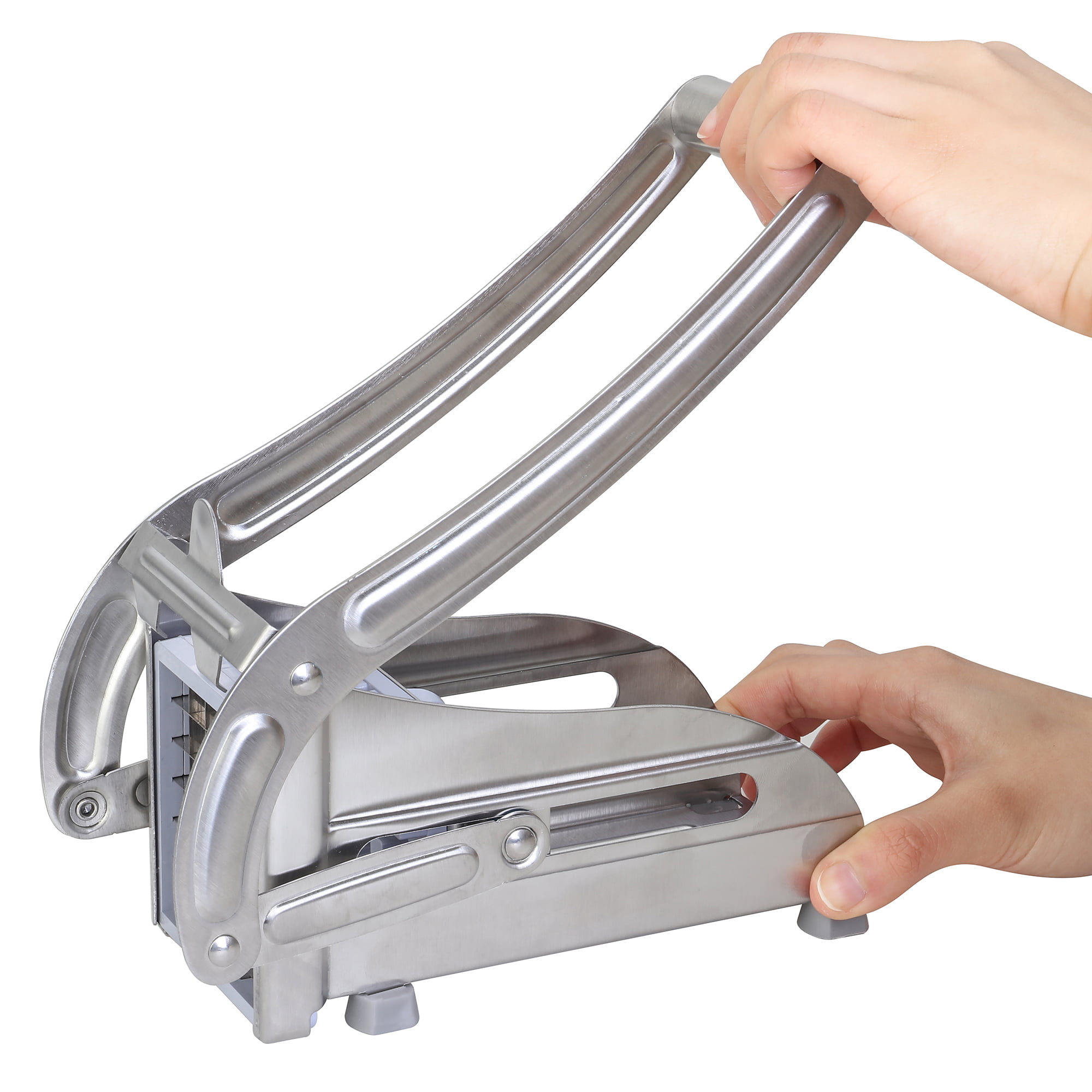  French Fry Cutter Potato Slicer LSOFNRB Stainless Steel Potato  Cutter, French Fries Cutter Includes 2 Blade Size and No-Slip Suction Base,  Easy to Clean, For Air Fryer Food, Vegetable Cutter: Home