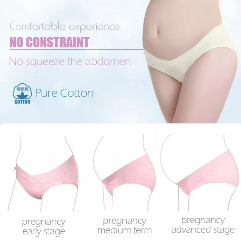 3 Pack Womens Cotton Maternity Underwear,Healthy Maternity Pregnancy Panties  Postpartum Mother Under Bump Underwear 