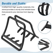 Adjustable Vertical Laptop Stand, Black Notebook & Tablet Holder Storage Rack