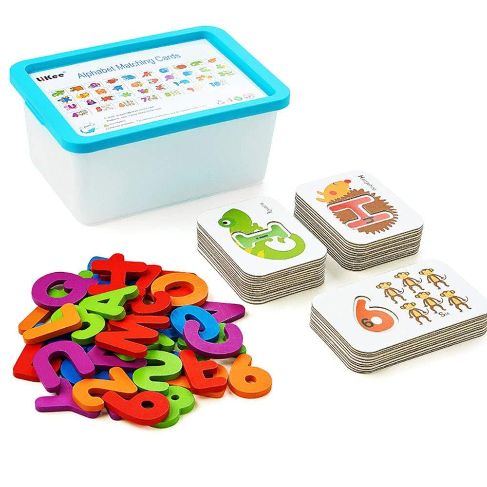 AUCH 48pcs Assorted Color Wooden Magnetic Fun Bright Colorful Preschool Toddler 